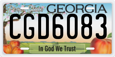 GA license plate CGD6083