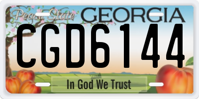 GA license plate CGD6144