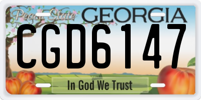 GA license plate CGD6147