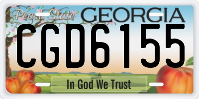 GA license plate CGD6155