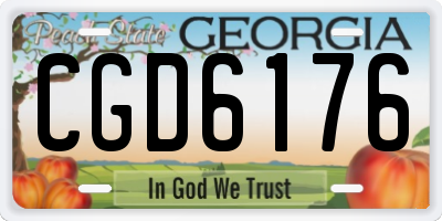 GA license plate CGD6176