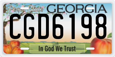 GA license plate CGD6198