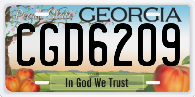 GA license plate CGD6209