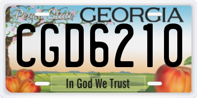 GA license plate CGD6210