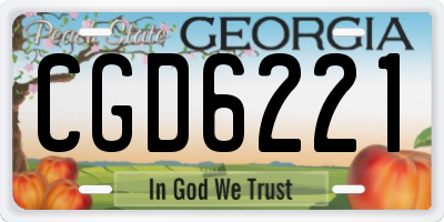 GA license plate CGD6221