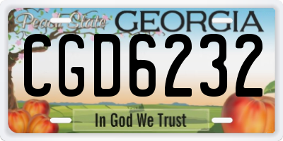 GA license plate CGD6232