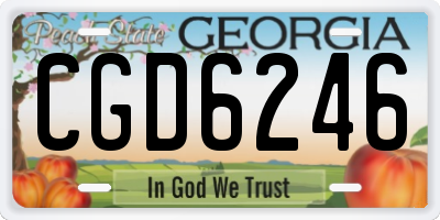 GA license plate CGD6246