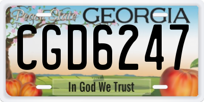 GA license plate CGD6247