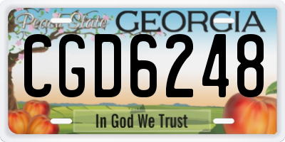 GA license plate CGD6248