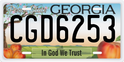 GA license plate CGD6253