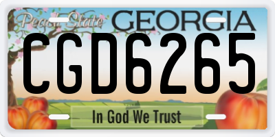 GA license plate CGD6265