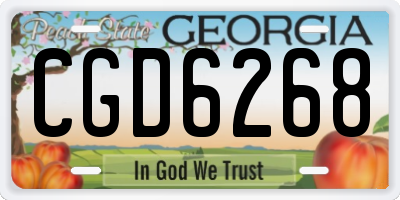 GA license plate CGD6268