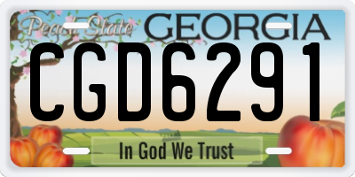 GA license plate CGD6291