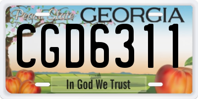 GA license plate CGD6311