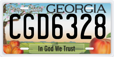 GA license plate CGD6328