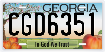 GA license plate CGD6351