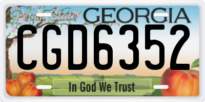 GA license plate CGD6352