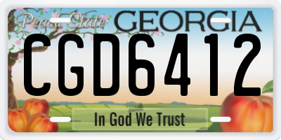 GA license plate CGD6412