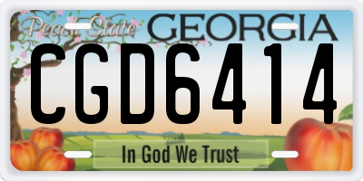 GA license plate CGD6414