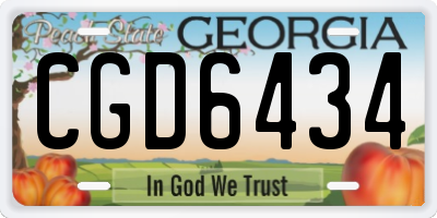 GA license plate CGD6434
