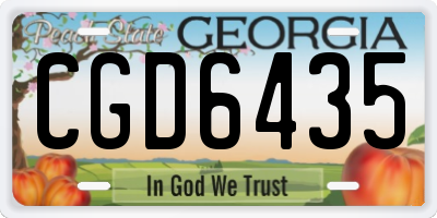 GA license plate CGD6435