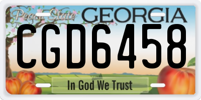 GA license plate CGD6458