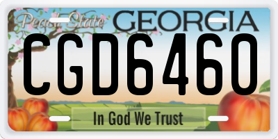 GA license plate CGD6460