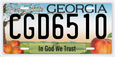 GA license plate CGD6510
