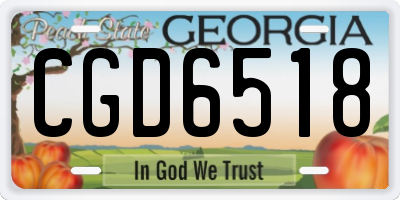 GA license plate CGD6518