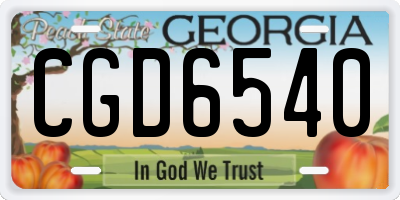 GA license plate CGD6540