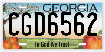 GA license plate CGD6562
