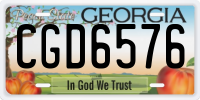 GA license plate CGD6576