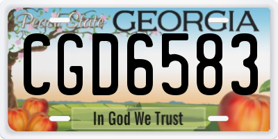 GA license plate CGD6583