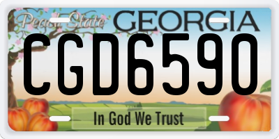 GA license plate CGD6590