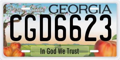 GA license plate CGD6623