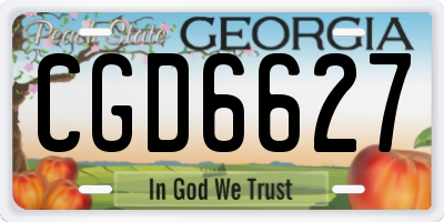 GA license plate CGD6627