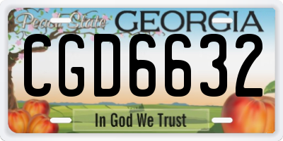 GA license plate CGD6632