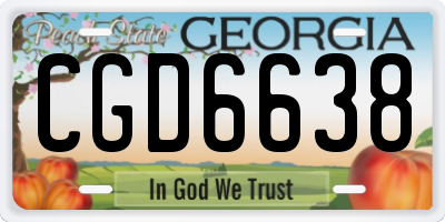 GA license plate CGD6638