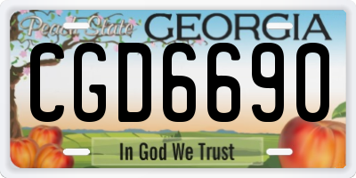 GA license plate CGD6690