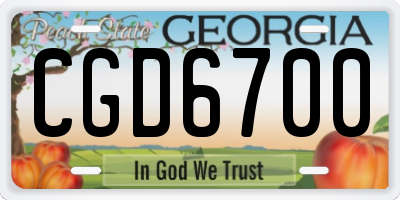 GA license plate CGD6700