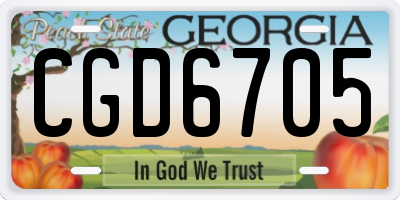 GA license plate CGD6705