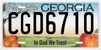 GA license plate CGD6710