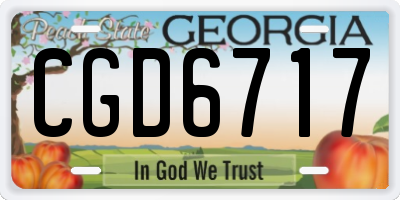 GA license plate CGD6717