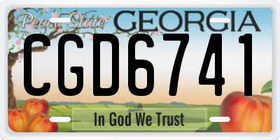 GA license plate CGD6741