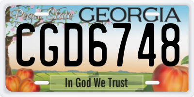 GA license plate CGD6748
