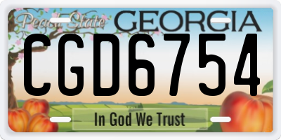 GA license plate CGD6754