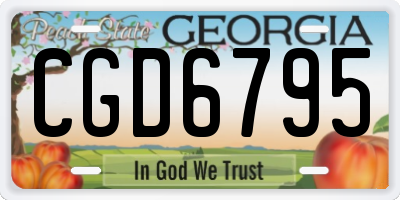 GA license plate CGD6795