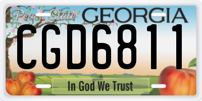 GA license plate CGD6811