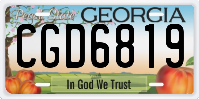 GA license plate CGD6819
