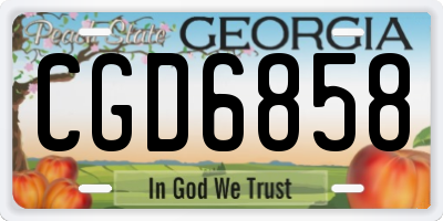 GA license plate CGD6858